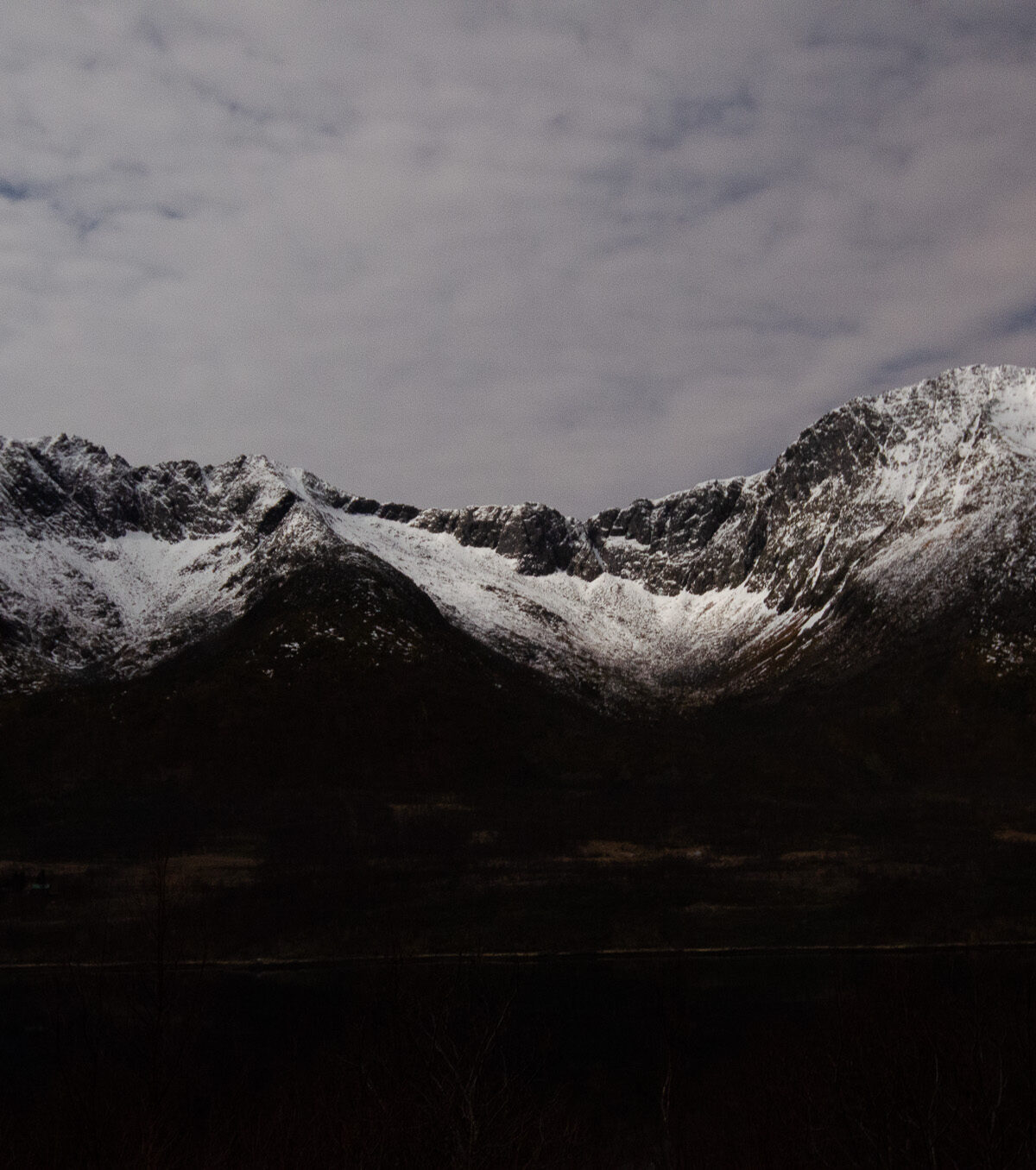 Dark Peaks in Snow — Sørfjorden