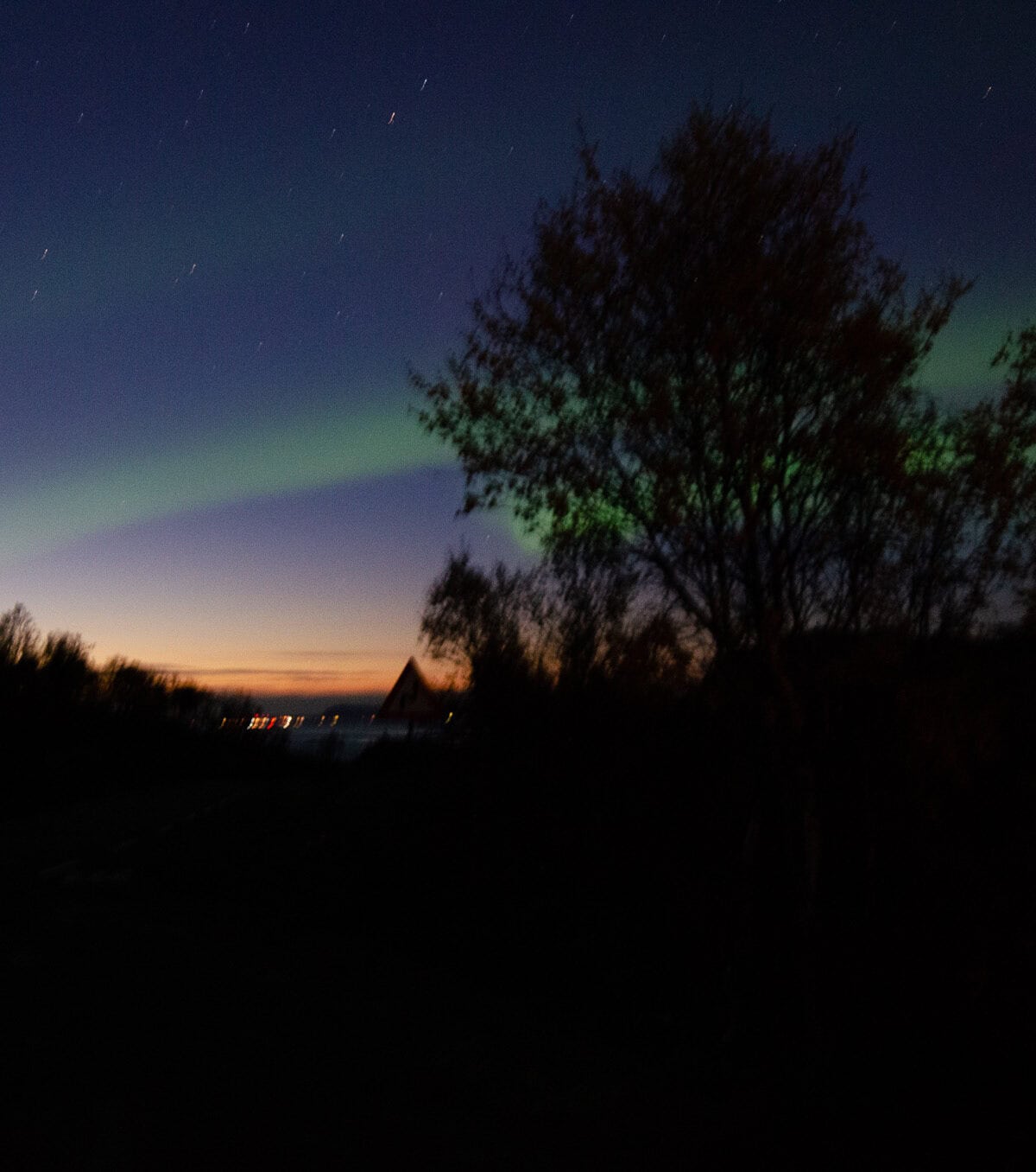 Faint Aurora at Twilight
